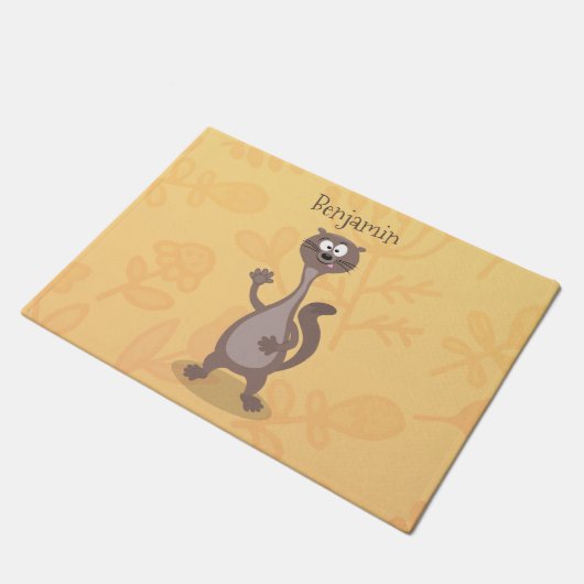 Funny weasel cartoon deurmat (Schuin)