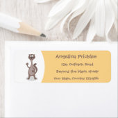 Funny weasel cartoon etiket (Insitu)