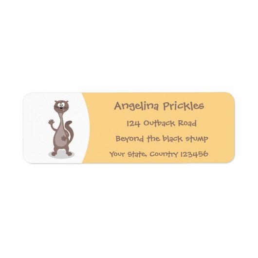 Funny weasel cartoon etiket (Voorkant)