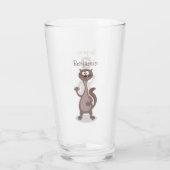 Funny weasel cartoon glas (Achterkant)