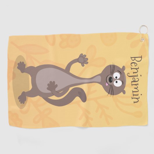 Funny weasel cartoon golfhanddoek (Horizontaal)