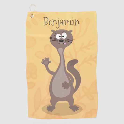 Funny weasel cartoon golfhanddoek (Voorkant)
