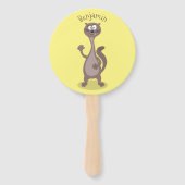 Funny weasel cartoon handwaaier (Achterkant)