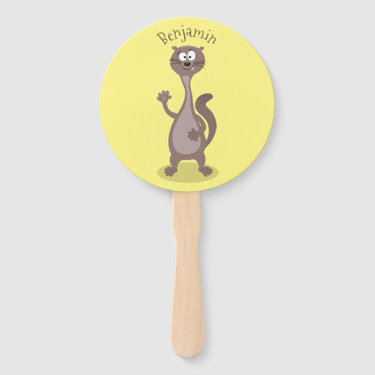 Funny weasel cartoon handwaaier (Voorkant)