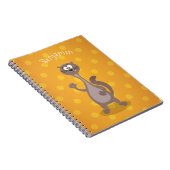 Funny weasel cartoon illustratie gezegde hallo notitieboek (Rechterzijde)