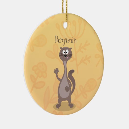 Funny weasel cartoon keramisch ornament (Rechts)