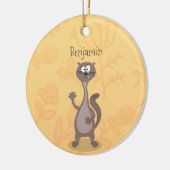 Funny weasel cartoon keramisch ornament (Links)