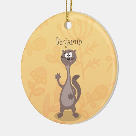 Funny weasel cartoon keramisch ornament (Links)