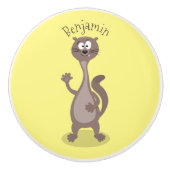 Funny weasel cartoon keramische knop (Voorkant)