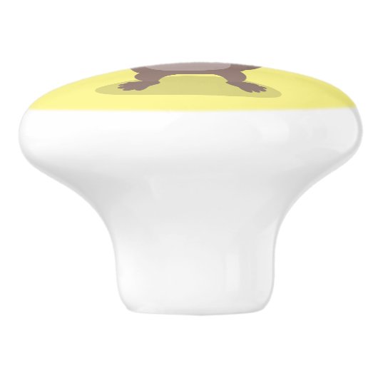 Funny weasel cartoon keramische knop (Zijkant)