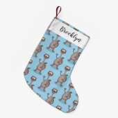 Funny weasel cartoon kleine kerstsok (Voorkant (Hangend))