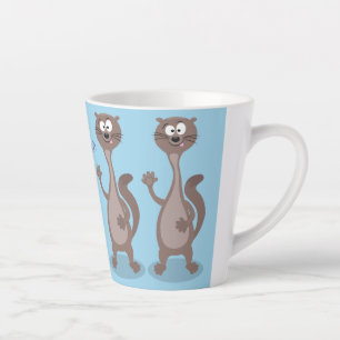 Funny weasel cartoon latte mok