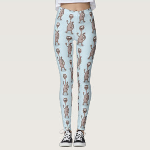 Funny weasel cartoon leggings
