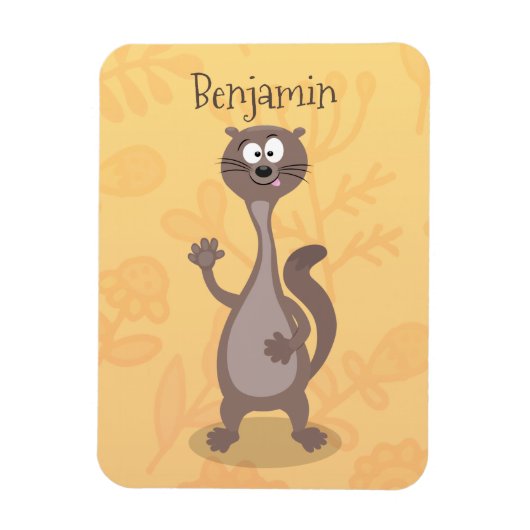 Funny weasel cartoon magneet (Verticaal)