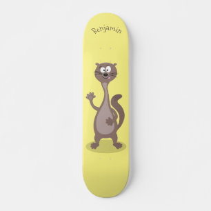 Funny weasel cartoon persoonlijk skateboard