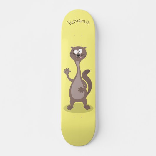 Funny weasel cartoon persoonlijk skateboard (Voorkant)