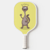 Funny weasel cartoon pickleball paddle (Achterkant)