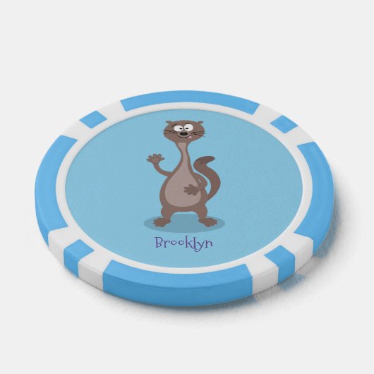 Funny weasel cartoon poker chips (Enkel)