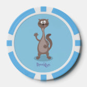 Funny weasel cartoon poker chips (Voorkant)