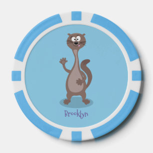 Funny weasel cartoon poker chips