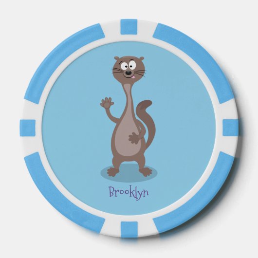 Funny weasel cartoon poker chips (Voorkant)