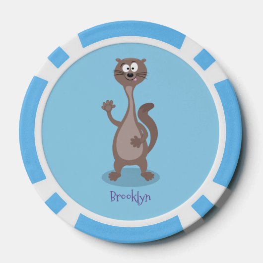Funny weasel cartoon poker chips (Achterkant)