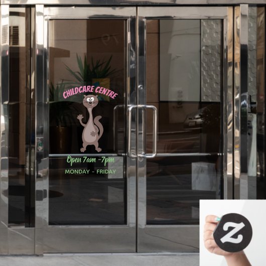 Funny weasel cartoon raamsticker (Kantoordeur)