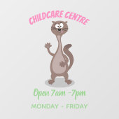 Funny weasel cartoon raamsticker (Vel)