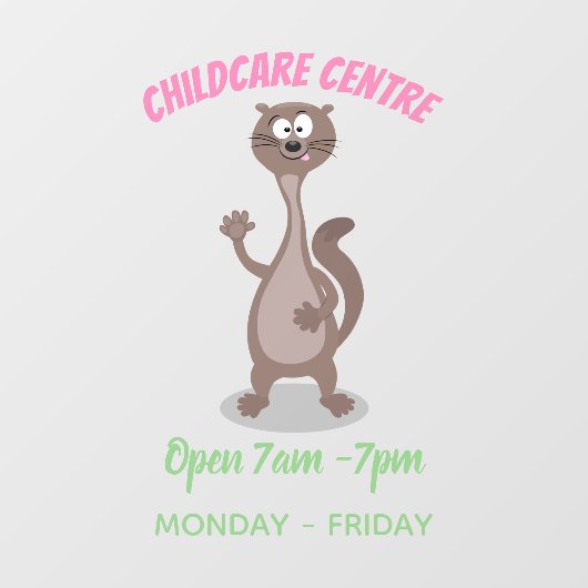 Funny weasel cartoon raamsticker (Vel)