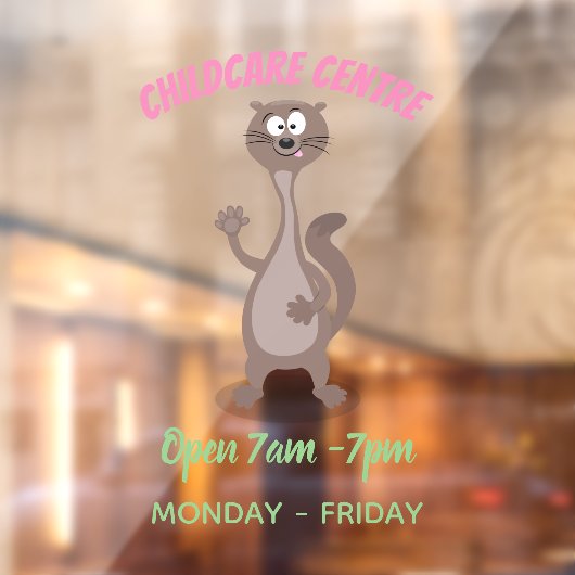 Funny weasel cartoon raamsticker (Vel 2)