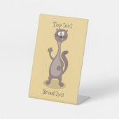 Funny weasel cartoon reclamebord met voetstuk (Voorkant)