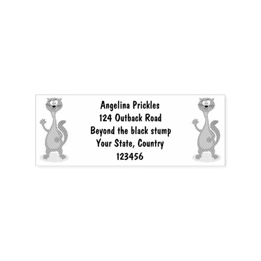 Funny weasel cartoon rubberstempel (Afrduk)