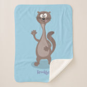 Funny weasel cartoon sherpa deken (Voorkant)