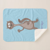 Funny weasel cartoon sherpa deken (Voorkant (horizontaal))