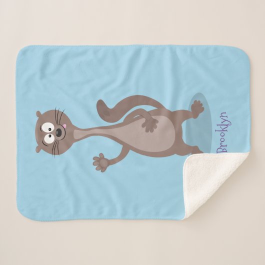 Funny weasel cartoon sherpa deken (Voorkant (horizontaal))