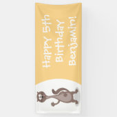 Funny weasel cartoon spandoek (Verticaal)
