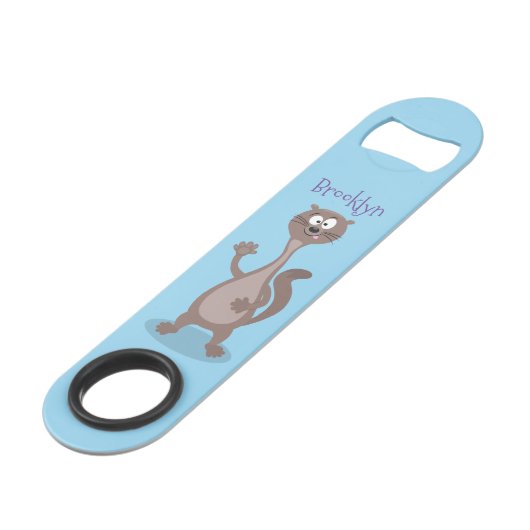 Funny weasel cartoon speed flessenopener (Voorkant Gekanteld)