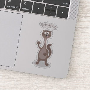 Funny weasel cartoon sticker