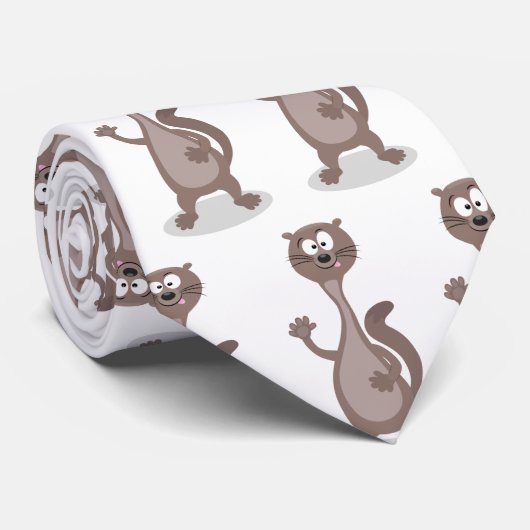 Funny weasel cartoon stropdas (Opgerold)