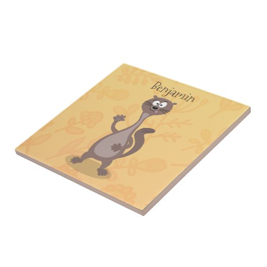 Funny weasel cartoon tegeltje (Zijkant)