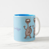 Funny weasel cartoon tweekleurige koffiemok (Voorkant rechts)