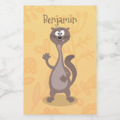 Funny weasel cartoon voedselcontainer etiket (Enkel label)