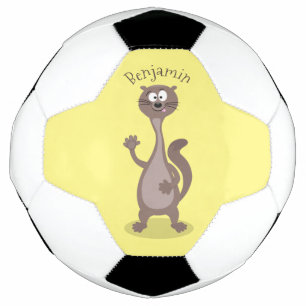Funny weasel cartoon voetbal