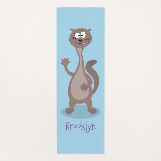 Funny weasel cartoon yogamat (Voorkant)