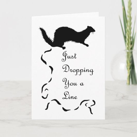 Funny Weasel Scat Blank Note Card, die een lijn la Kaart (Voorkant)