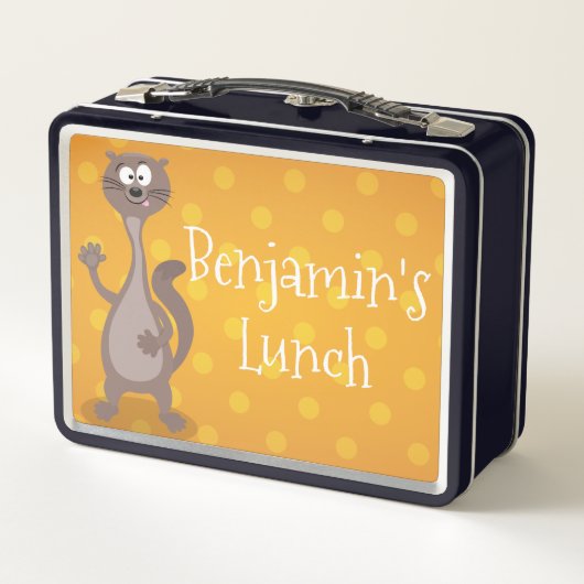 Funny weasel waving cartoon illustratie (Achterkant)