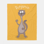 Funny weasel waving cartoon illustratie fleece deken (Voorkant)