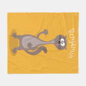 Funny weasel waving cartoon illustratie fleece deken (Voorkant (Horizontaal))