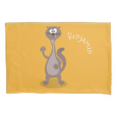 Funny weasel waving cartoon illustratie kussensloop (Voorkant)