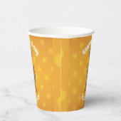 Funny weasel waving cartoon illustratie papieren bekers (Rechts)